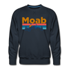 Premium Moab, Utah Sweatshirt - Retro Mountain & Birds Premium Men's Moab Sweatshirt - navy