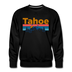 Premium Lake Tahoe, California Sweatshirt - Retro Mountain & Birds Premium Men's Lake Tahoe Sweatshirt - black