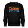 Premium Lake Tahoe, California Sweatshirt - Retro Mountain & Birds Premium Men's Lake Tahoe Sweatshirt - black