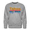 Premium Lake Tahoe, California Sweatshirt - Retro Mountain & Birds Premium Men's Lake Tahoe Sweatshirt