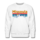 Premium Missoula, Montana Sweatshirt - Retro Mountain & Birds Premium Men's Missoula Sweatshirt - white