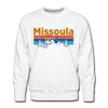 Premium Missoula, Montana Sweatshirt - Retro Mountain & Birds Premium Men's Missoula Sweatshirt - white