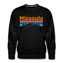 Premium Missoula, Montana Sweatshirt - Retro Mountain & Birds Premium Men's Missoula Sweatshirt - black