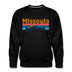 Premium Missoula, Montana Sweatshirt - Retro Mountain & Birds Premium Men's Missoula Sweatshirt - black