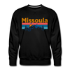 Premium Missoula, Montana Sweatshirt - Retro Mountain & Birds Premium Men's Missoula Sweatshirt - black