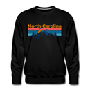 Premium North Carolina Sweatshirt - Retro Mountain & Birds Premium Men's North Carolina Sweatshirt - black