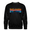 Premium North Carolina Sweatshirt - Retro Mountain & Birds Premium Men's North Carolina Sweatshirt - black