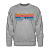 Premium North Carolina Sweatshirt - Retro Mountain & Birds Premium Men's North Carolina Sweatshirt - heather grey