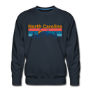 Premium North Carolina Sweatshirt - Retro Mountain & Birds Premium Men's North Carolina Sweatshirt - navy