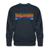 Premium North Carolina Sweatshirt - Retro Mountain & Birds Premium Men's North Carolina Sweatshirt - navy