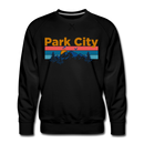 Premium Park City, Utah Sweatshirt - Retro Mountain & Birds Premium Men's Park City Sweatshirt - black