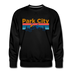 Premium Park City, Utah Sweatshirt - Retro Mountain & Birds Premium Men's Park City Sweatshirt - black