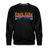 Premium Park City, Utah Sweatshirt - Retro Mountain & Birds Premium Men's Park City Sweatshirt - black