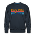 Premium Park City, Utah Sweatshirt - Retro Mountain & Birds Premium Men's Park City Sweatshirt - navy