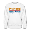 Premium Mt Hood, Oregon Sweatshirt - Retro Mountain & Birds Premium Men's Mt Hood Sweatshirt