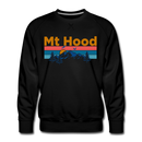 Premium Mt Hood, Oregon Sweatshirt - Retro Mountain & Birds Premium Men's Mt Hood Sweatshirt - black