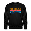 Premium Mt Hood, Oregon Sweatshirt - Retro Mountain & Birds Premium Men's Mt Hood Sweatshirt - black