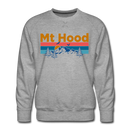 Premium Mt Hood, Oregon Sweatshirt - Retro Mountain & Birds Premium Men's Mt Hood Sweatshirt - heather grey