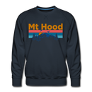 Premium Mt Hood, Oregon Sweatshirt - Retro Mountain & Birds Premium Men's Mt Hood Sweatshirt - navy