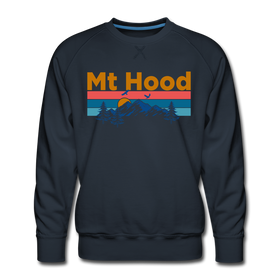 Premium Mt Hood, Oregon Sweatshirt - Retro Mountain & Birds Premium Men's Mt Hood Sweatshirt - navy
