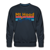 Premium Mt Hood, Oregon Sweatshirt - Retro Mountain & Birds Premium Men's Mt Hood Sweatshirt - navy