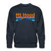 Premium Mt Hood, Oregon Sweatshirt - Retro Mountain & Birds Premium Men's Mt Hood Sweatshirt