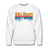 Premium Ski Bum Sweatshirt - Retro Mountain & Birds Premium Men's Ski Bum Sweatshirt - white