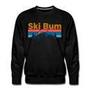 Premium Ski Bum Sweatshirt - Retro Mountain & Birds Premium Men's Ski Bum Sweatshirt - black