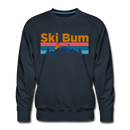 Premium Ski Bum Sweatshirt - Retro Mountain & Birds Premium Men's Ski Bum Sweatshirt - navy