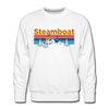 Premium Steamboat, Colorado Sweatshirt - Retro Mountain & Birds Premium Men's Steamboat Sweatshirt - white