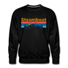 Premium Steamboat, Colorado Sweatshirt - Retro Mountain & Birds Premium Men's Steamboat Sweatshirt - black