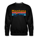 Premium Montana Sweatshirt - Retro Mountain & Birds Premium Men's Montana Sweatshirt - black