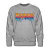 Premium Montana Sweatshirt - Retro Mountain & Birds Premium Men's Montana Sweatshirt - heather grey