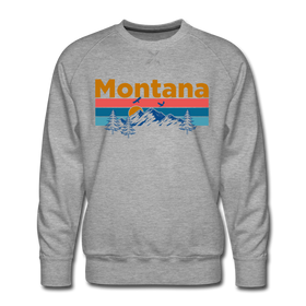 Premium Montana Sweatshirt - Retro Mountain & Birds Premium Men's Montana Sweatshirt