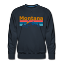 Premium Montana Sweatshirt - Retro Mountain & Birds Premium Men's Montana Sweatshirt - navy