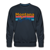 Premium Montana Sweatshirt - Retro Mountain & Birds Premium Men's Montana Sweatshirt - navy
