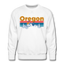 Premium Oregon Sweatshirt - Retro Mountain & Birds Premium Men's Oregon Sweatshirt - white