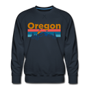 Premium Oregon Sweatshirt - Retro Mountain & Birds Premium Men's Oregon Sweatshirt - navy