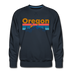 Premium Oregon Sweatshirt - Retro Mountain & Birds Premium Men's Oregon Sweatshirt - navy