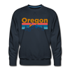 Premium Oregon Sweatshirt - Retro Mountain & Birds Premium Men's Oregon Sweatshirt - navy
