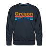 Premium Oregon Sweatshirt - Retro Mountain & Birds Premium Men's Oregon Sweatshirt
