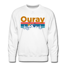 Premium Ouray, Colorado Sweatshirt - Retro Mountain & Birds Premium Men's Ouray Sweatshirt - white