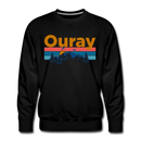 Premium Ouray, Colorado Sweatshirt - Retro Mountain & Birds Premium Men's Ouray Sweatshirt - black