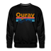 Premium Ouray, Colorado Sweatshirt - Retro Mountain & Birds Premium Men's Ouray Sweatshirt - black