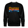 Premium Ouray, Colorado Sweatshirt - Retro Mountain & Birds Premium Men's Ouray Sweatshirt - black