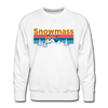 Premium Snowmass, Colorado Sweatshirt - Retro Mountain & Birds Premium Men's Snowmass Sweatshirt - white