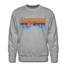 Premium Snowmass, Colorado Sweatshirt - Retro Mountain & Birds Premium Men's Snowmass Sweatshirt - heather grey