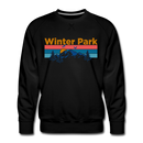 Premium Winter Park, Colorado Sweatshirt - Retro Mountain & Birds Premium Men's Winter Park Sweatshirt - black
