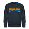 Premium Winter Park, Colorado Sweatshirt - Retro Mountain & Birds Premium Men's Winter Park Sweatshirt