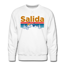 Premium Salida, Colorado Sweatshirt - Retro Mountain & Birds Premium Men's Salida Sweatshirt - white